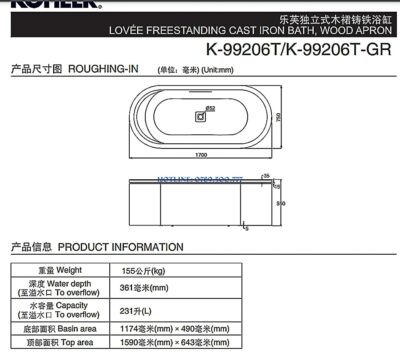 Bồn Tắm Kohler K-99206T-C38: Bền Bỉ Với Thời Gian - ảnh 2