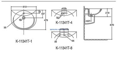 Chậu Rửa Kohler K-11341T-8-0 Cao Cấp - ảnh 2