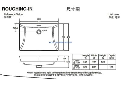 Chậu Rửa Kohler K-EX21060T-0 Cho Phòng Tắm Hiện Đại - ảnh 5