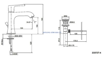 Vòi Chậu Kohler K-23372T-B4-CP - ảnh 2