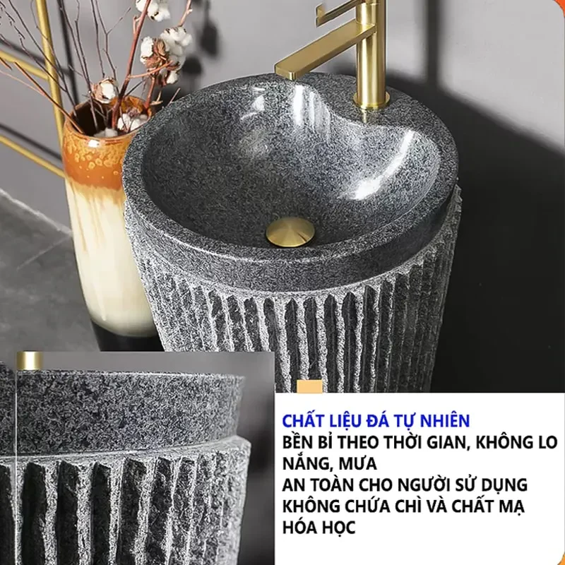 Lavabo đá cẩm thạch đứng với đặc tính bền vững và chống chịu thời tiết