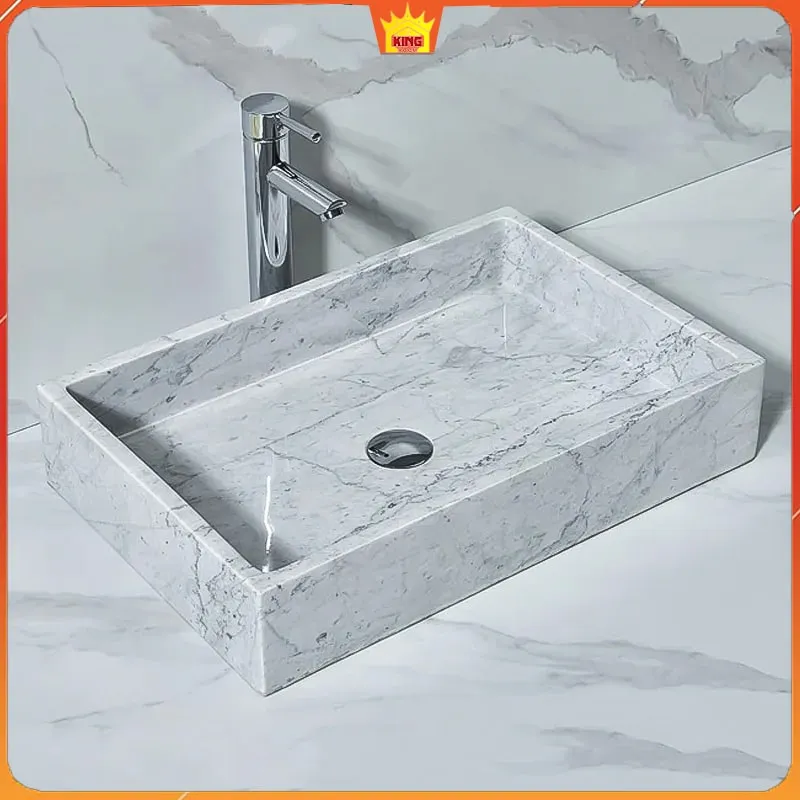 chậu đá marble màu kem vân mây msn10-kingroom 1