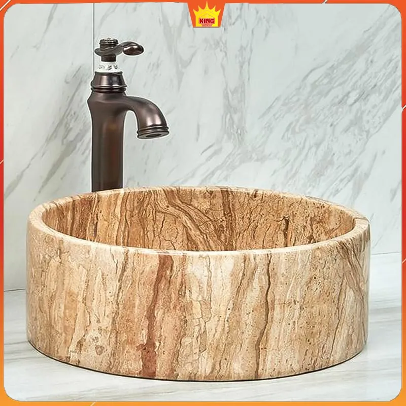 chậu đá tự nhiên travertine tròn tvd20-kingroom-1