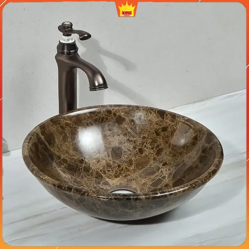 lavabo đá marble màu nâu gỗ SS90-kingroom-1