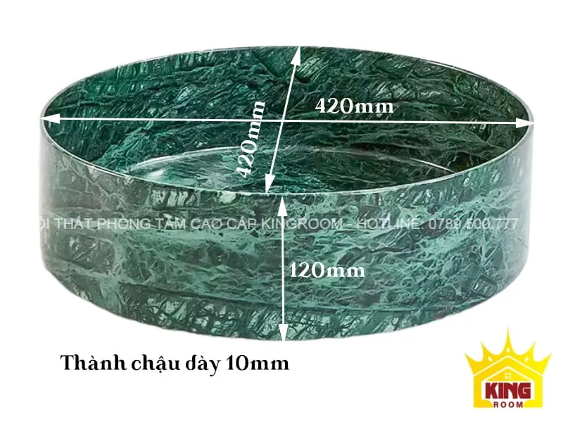 Kích thước chi tiết lavabo đá cẩm thạch K6