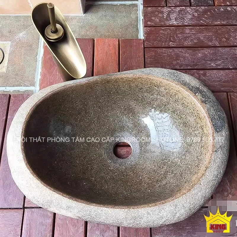 Cận cảnh Lavabo Đá Cuội, tôn vẻ đẹp tự nhiên của đá mài