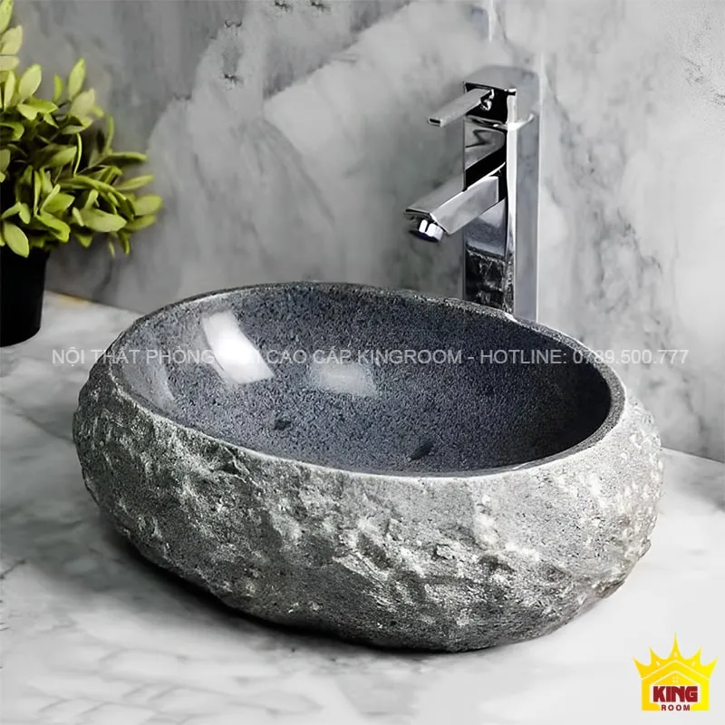 Lavabo bằng đá cuội KSD20 mang dáng vẻ cổ điển