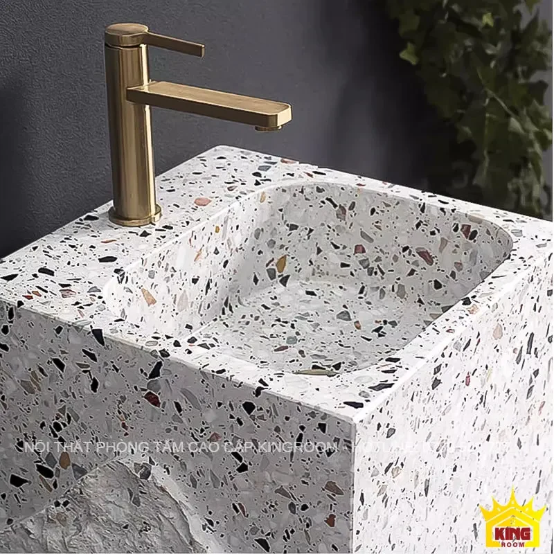 Chi tiết lavabo HM50 nguyên khối đá marble cao cấp, bền đẹp với thời gian