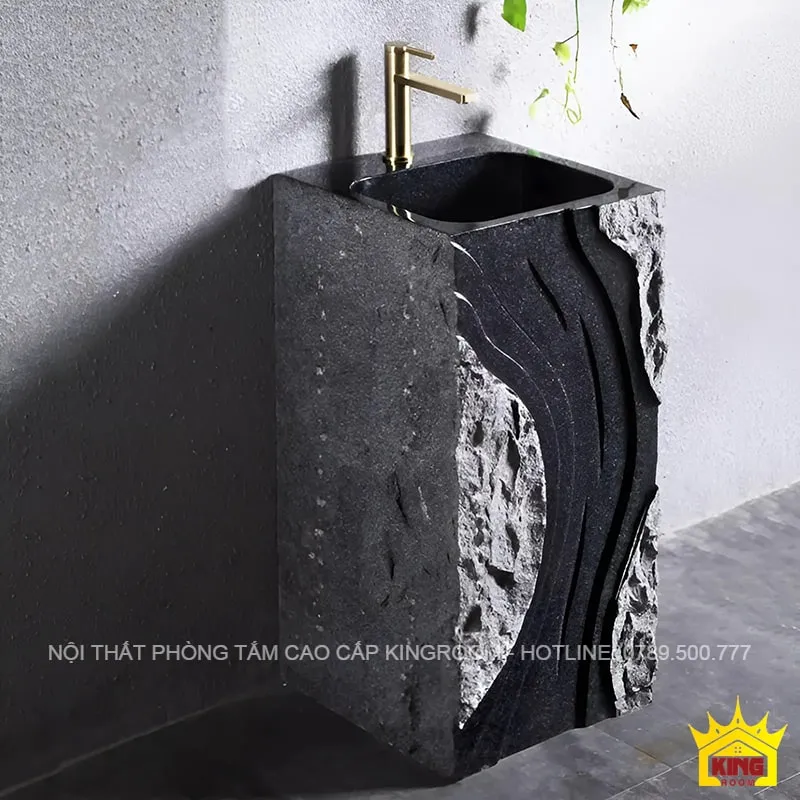 Chậu rửa Lavabo Đá Nguyên Khối DS30 thiết kế độc đáo, khắc họa phong cách đương đại