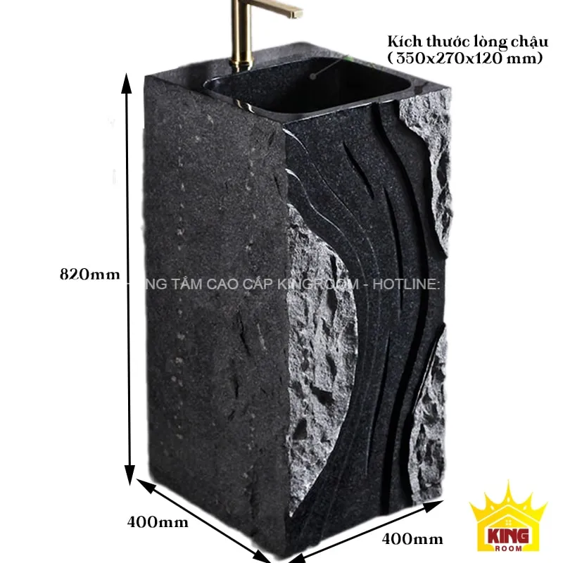 Thông số kỹ thuật Lavabo Đá Nguyên Khối DS30, kích thước chính xác và thiết kế đặc sắc