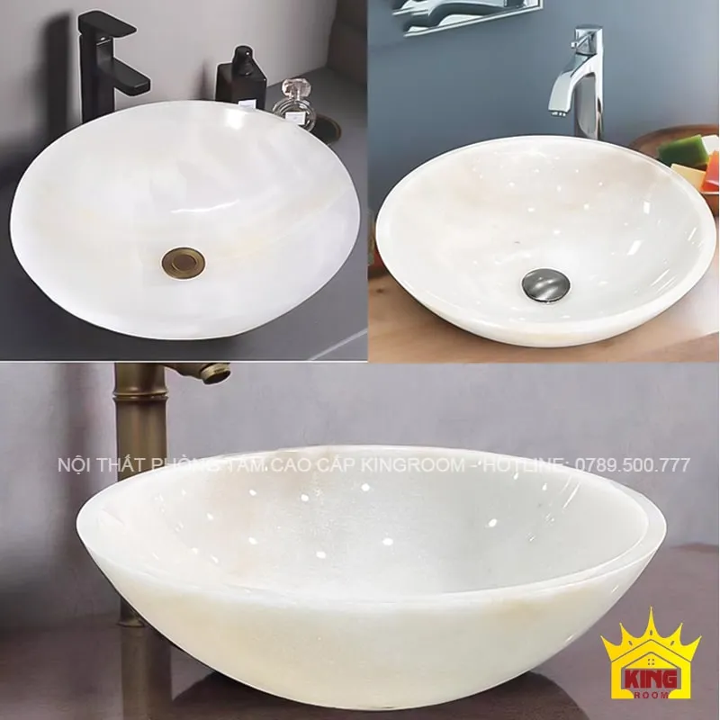 lavabo đá tự nhiên onyx x8 đá tự nhiên trắng trong độc đáo