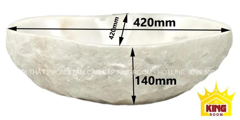 kích thước lavabo đá tự nhiên travertine dg102