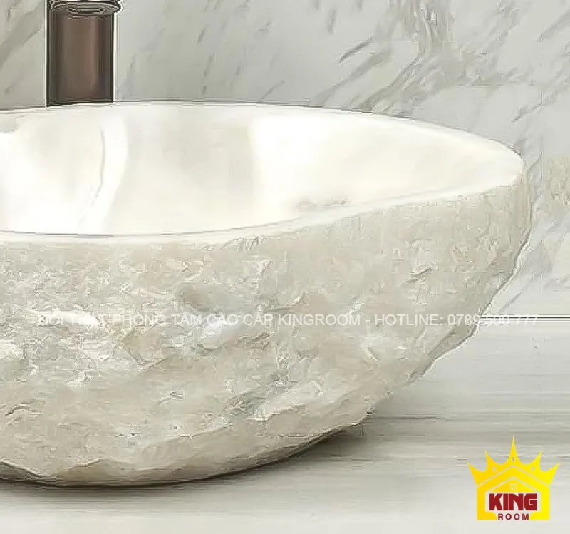 lavabo đá tự nhiên travertine dg102 đánh bóng mịn chống bám bẩn