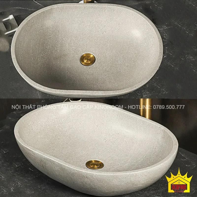 lavabo đá tự nhiên travertine ols30 nét thanh lịch tự nhiên 