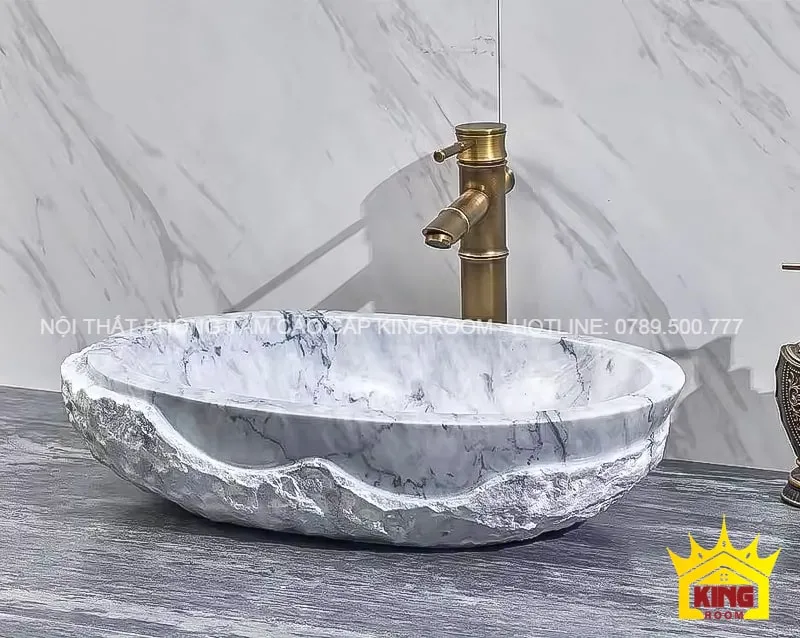 lavabo đá tự nhiên travertine tr50 thiết kê phù hợp mọi không gian