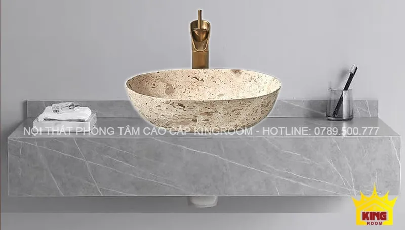 lavabo đá tự nhiên travertine xs12 phong cách và tinh tế 