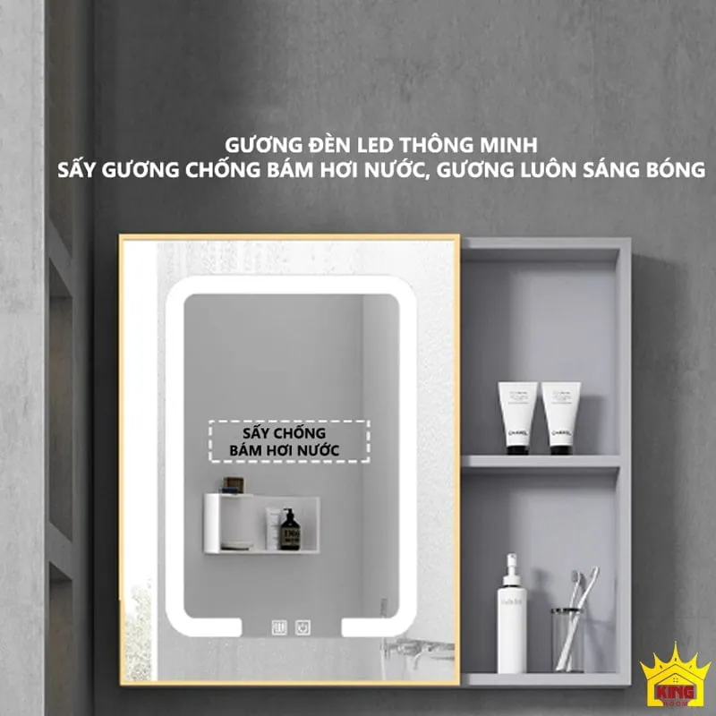 Gương của tủ lavabo ST5 với đèn LED và khả năng chống bám hơi nước