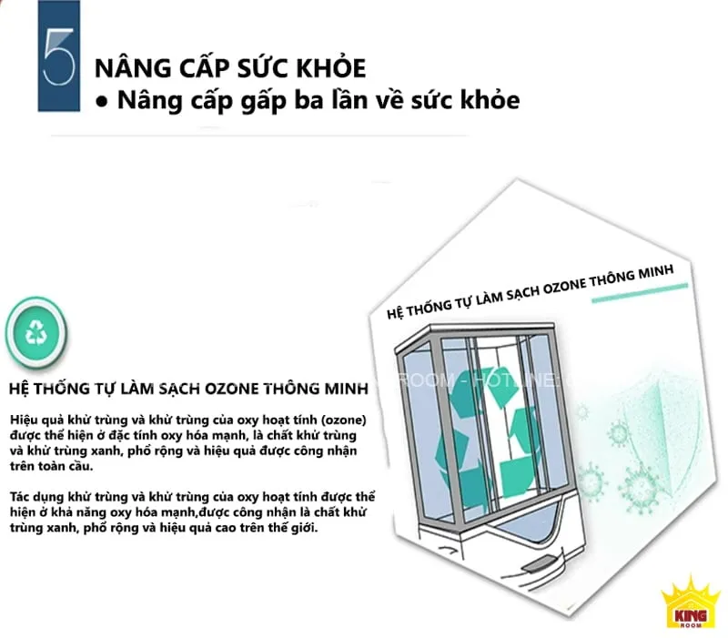 Hệ thống làm sạch ozone thông minh, nâng cao sức khỏe và vệ sinh trong phòng xông hơi