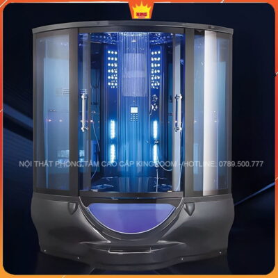 Phòng Xông Hơi SC30 hiện đại với đèn LED màu vàng và thiết kế vòm sang trọng