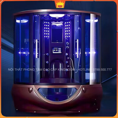 Phòng Xông Hơi SC30 với ánh sáng tím lãng mạn và thiết kế hiện đại