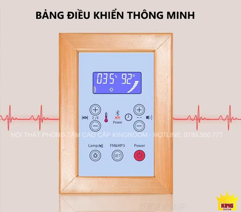 Bảng điều khiển kỹ thuật số hiện đại của Phòng Xông Hơi Đá Muối MH2