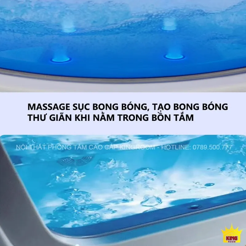 Bồn tắm Phòng Xông Hơi Gia Đình C90 tích hợp công nghệ massage bong bóng, tạo bọt thư giãn, mang lại cảm giác thả lỏng tuyệt vời