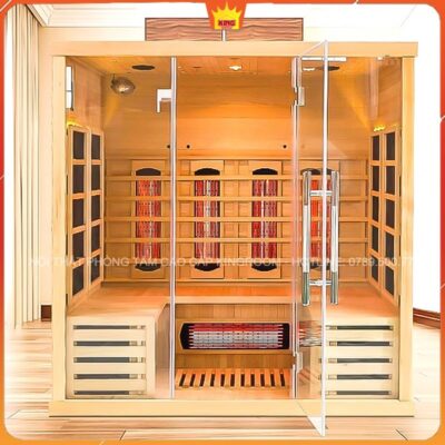 Cận cảnh Phòng Xông Hơi Hồng Ngoại KF6, nổi bật với hệ thống sưởi và ánh sáng hồng ngoại.