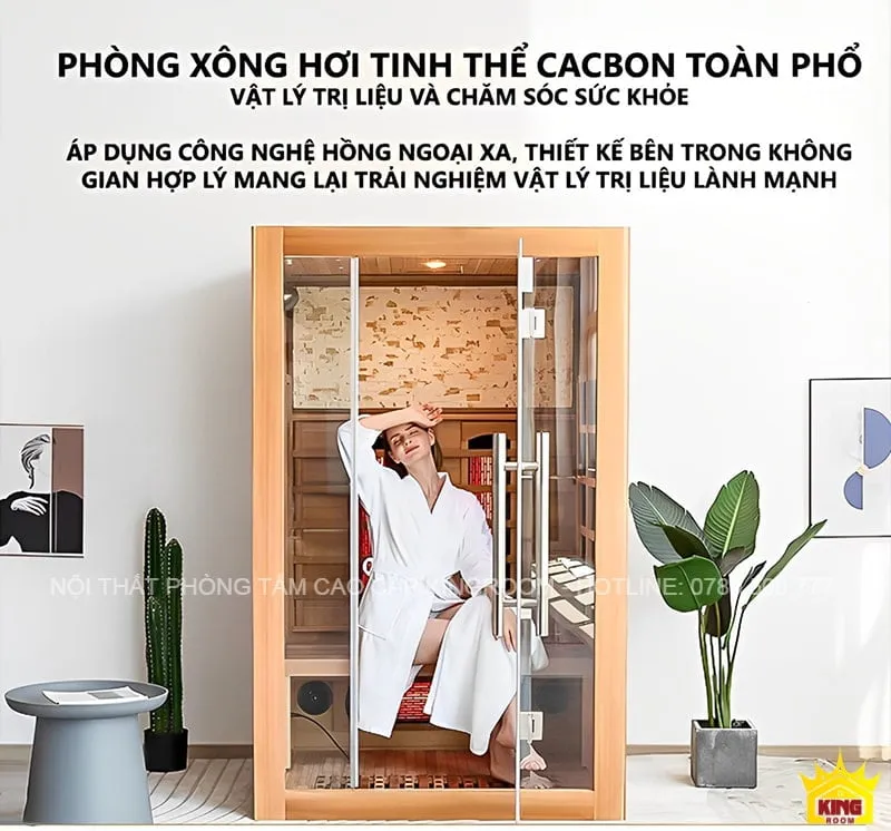 Phòng xông hơi hồng ngoại KB10 với thiết kế hiện đại và chức năng chăm sóc sức khỏe