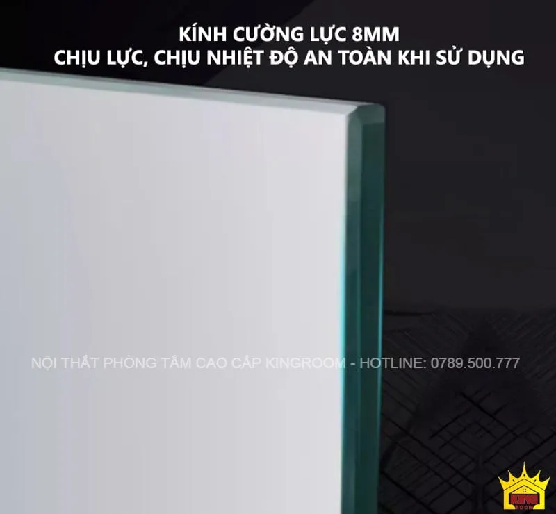 Kính cường lực 8mm của Phòng Xông Hơi Khô Hồng Ngoại KB10 đảm bảo an toàn khi sử dụng