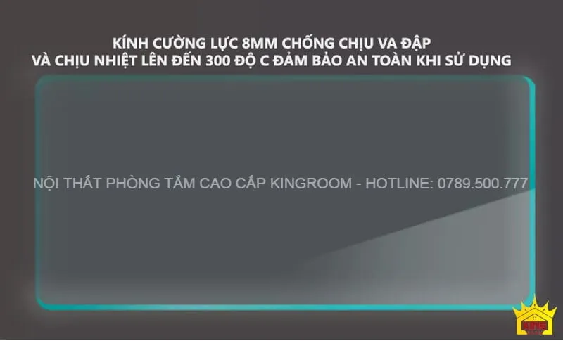 Kính cường lực 8mm của Phòng Xông Hơi Khô ND7, chịu nhiệt tới 300 độ C