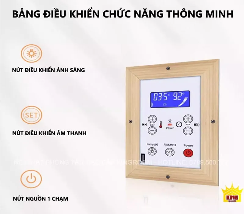 Bảng điều khiển chức năng thông minh trong phòng xông hơi