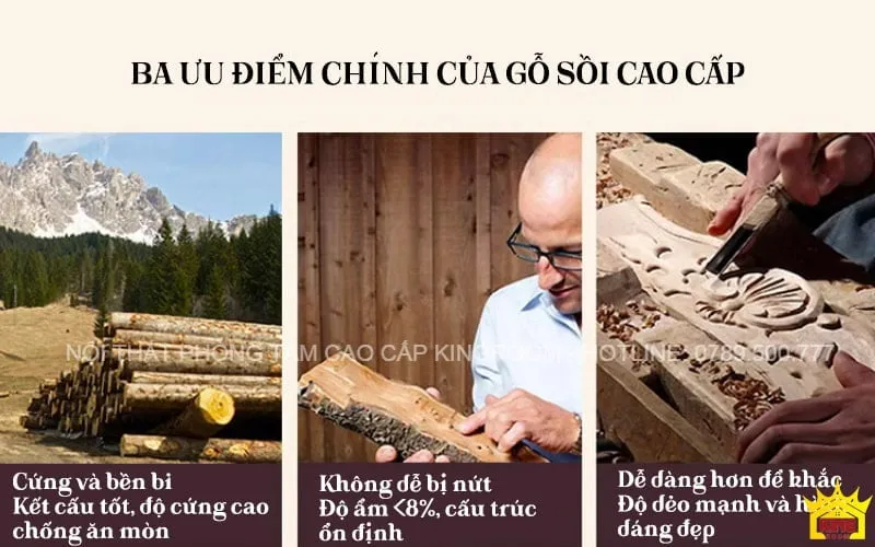 Đặc điểm nổi bật của gỗ sồi tự nhiên cao cấp trong sản xuất đồ nội thất