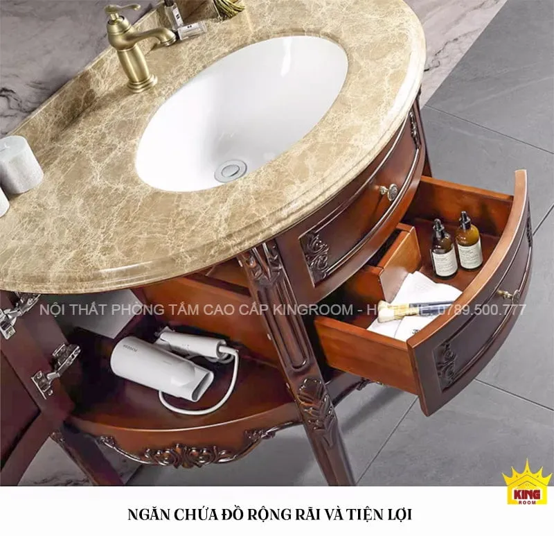 Ngăn chứa rộng rãi của tủ lavabo JF20, tiện lợi với thiết kế thông minh và tinh xảo