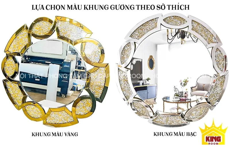 Lựa chọn màu khung gương Gương Đẹp Cổ Điển RS10: khung màu vàng và khung màu bạc