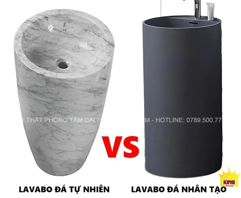 Lavabo đá tự nhiên và lavabo đá nhân tạo