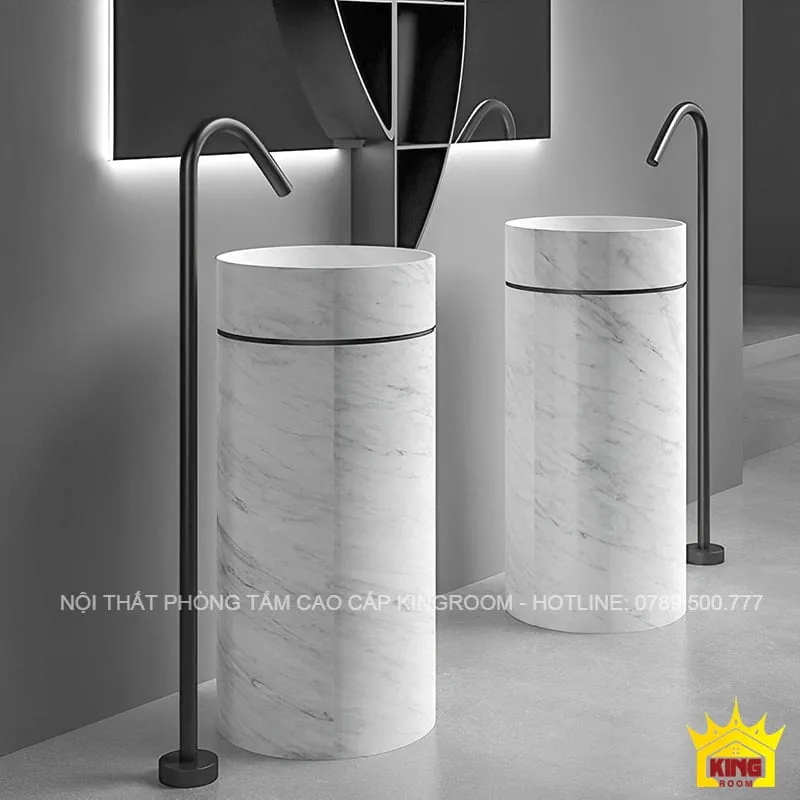 Lavabo màu trắng sữa đá nguyên khối TA50