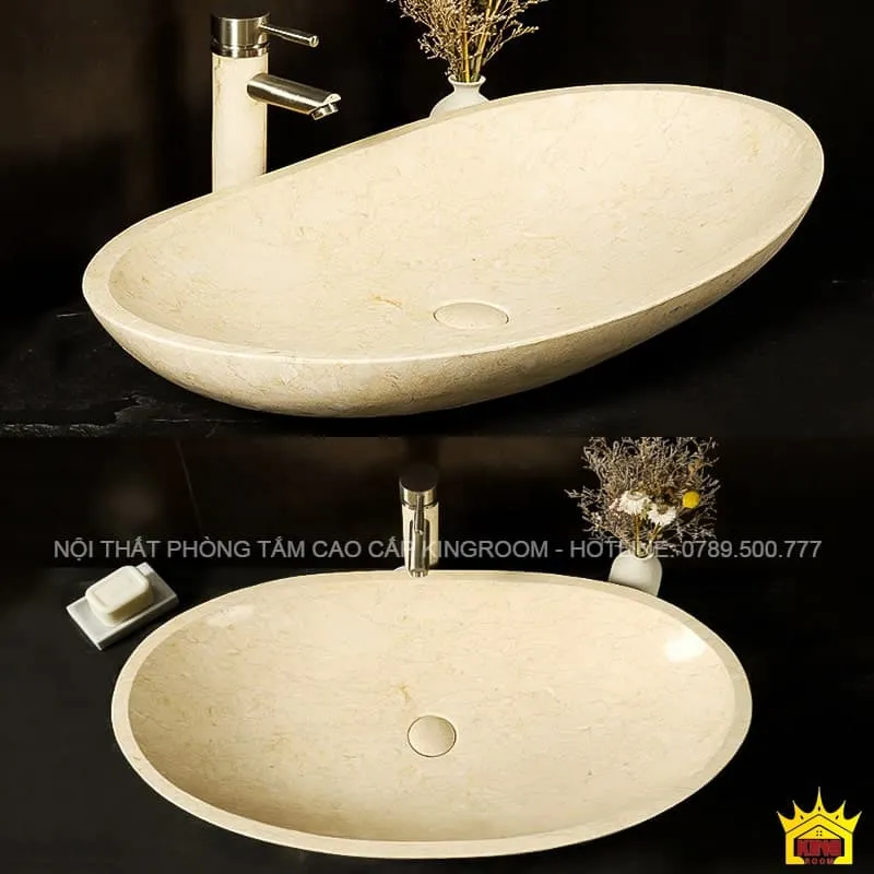 Lavabo bằng đá marble tự nhiên thiết kế vuông hiện đại