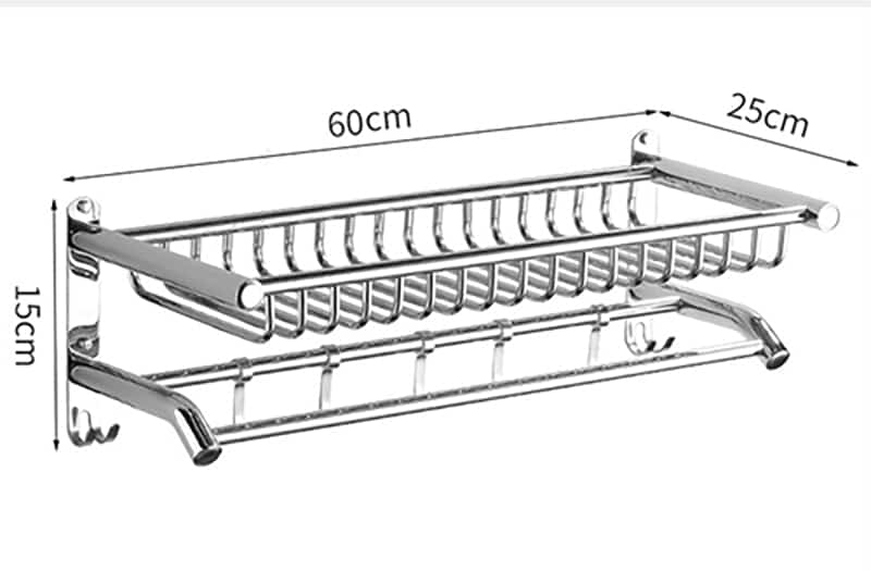 Kích thước chi tiết của giá treo khăn S8