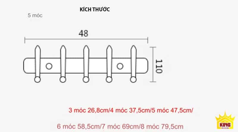 Kích thước của móc áo MC20