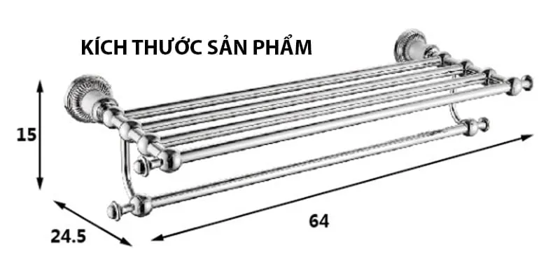 Kích thước kệ treo khăn phòng tắm G50