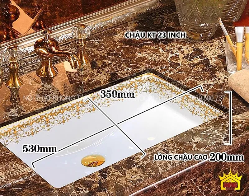 Kích thước tiêu chuẩn của lavabo CF2 23inch