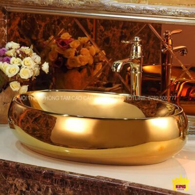 Lavabo đặt bàn mạ vàng Aqua HH90