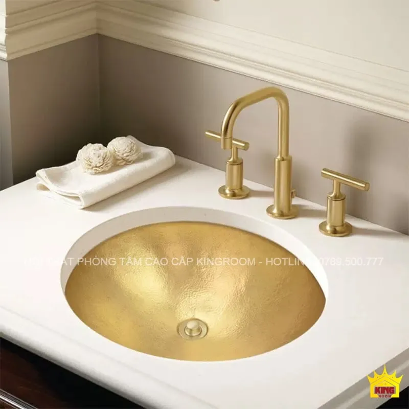 Lavabo rửa mặt bằng đồng thau 