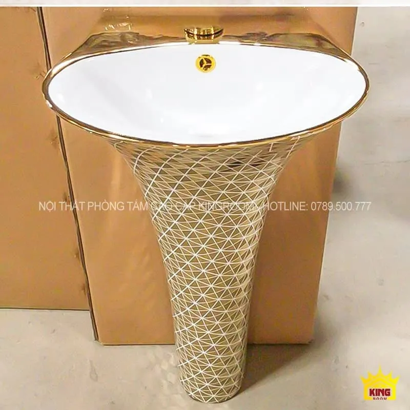 Lavabo đứng mạ vàng Aqua EQ8