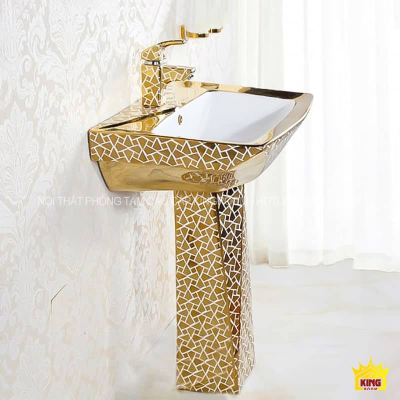 Lavabo đứng mạ vàng Aqua LD01