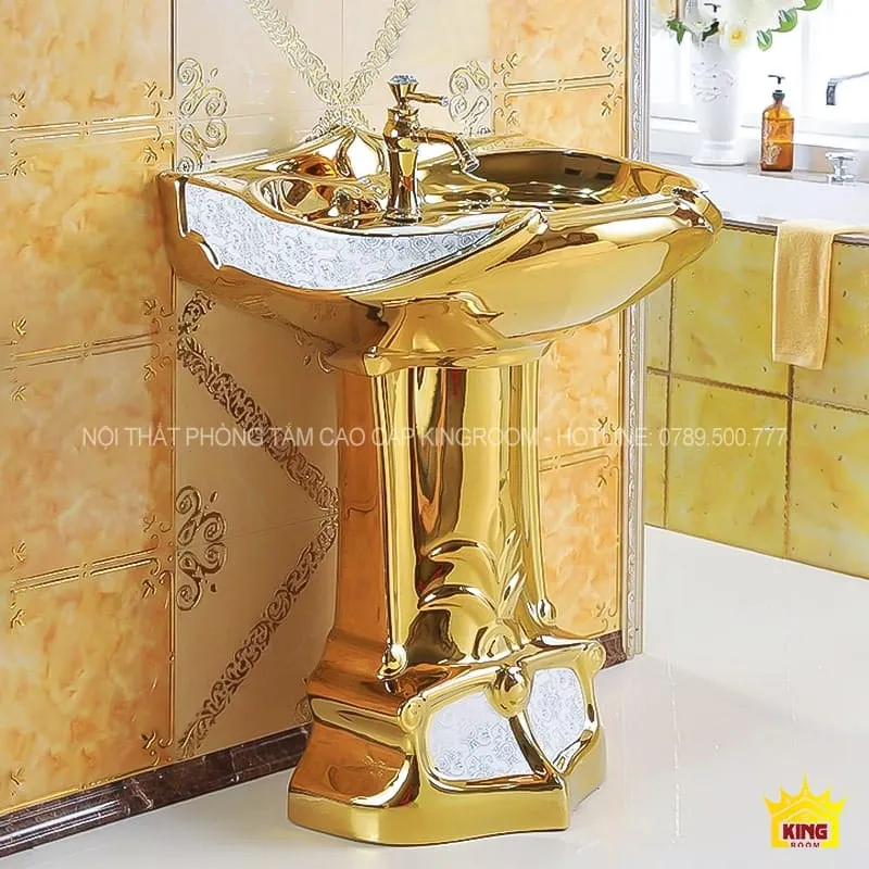 Lavabo đứng mạ vàng Aqua QS5