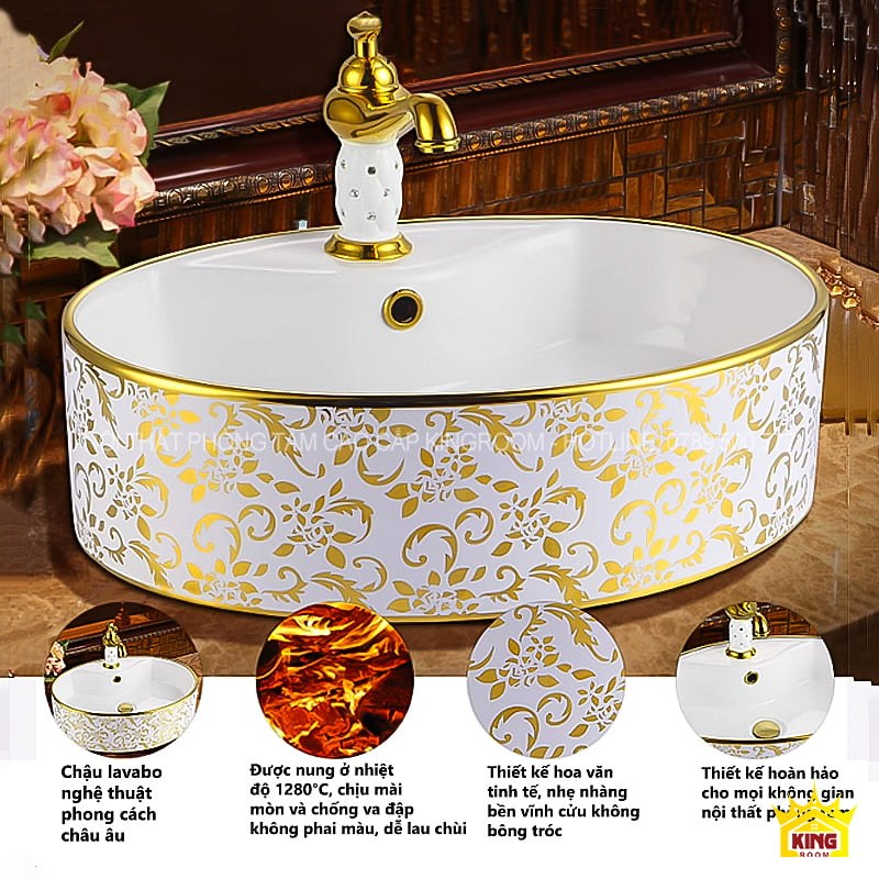 Lavabo mạ vàng BA30