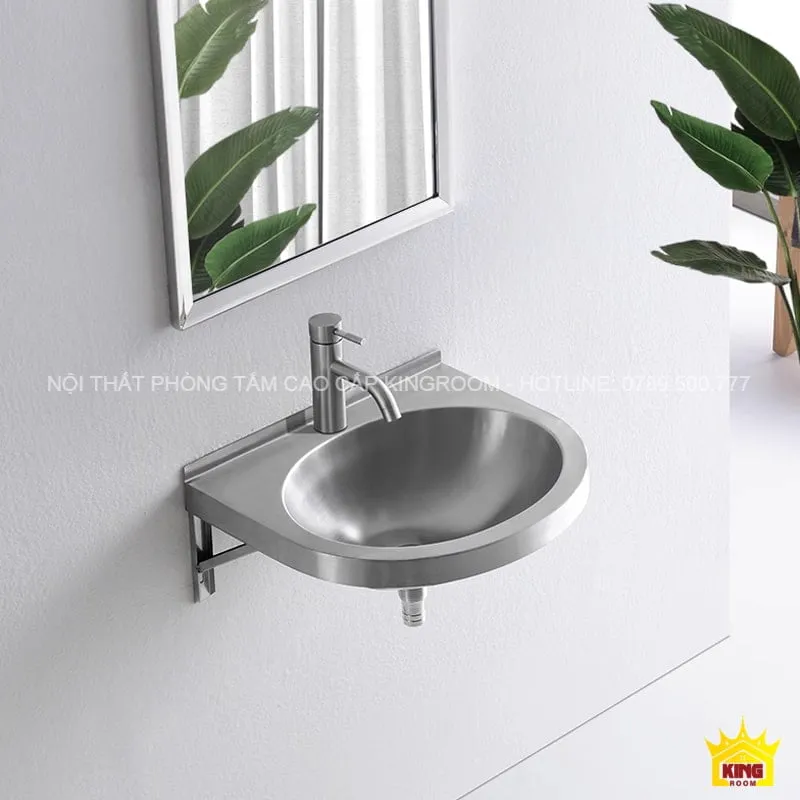 Mẫu lavabo inox treo tường