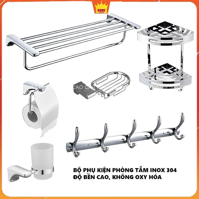 Bộ phụ kiện nhà tắm Inox 304 KS50