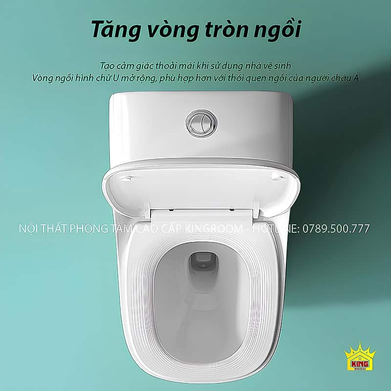 Bồn Cầu 1 Khối Aqua S16 với vòng tròn ngồi rộng